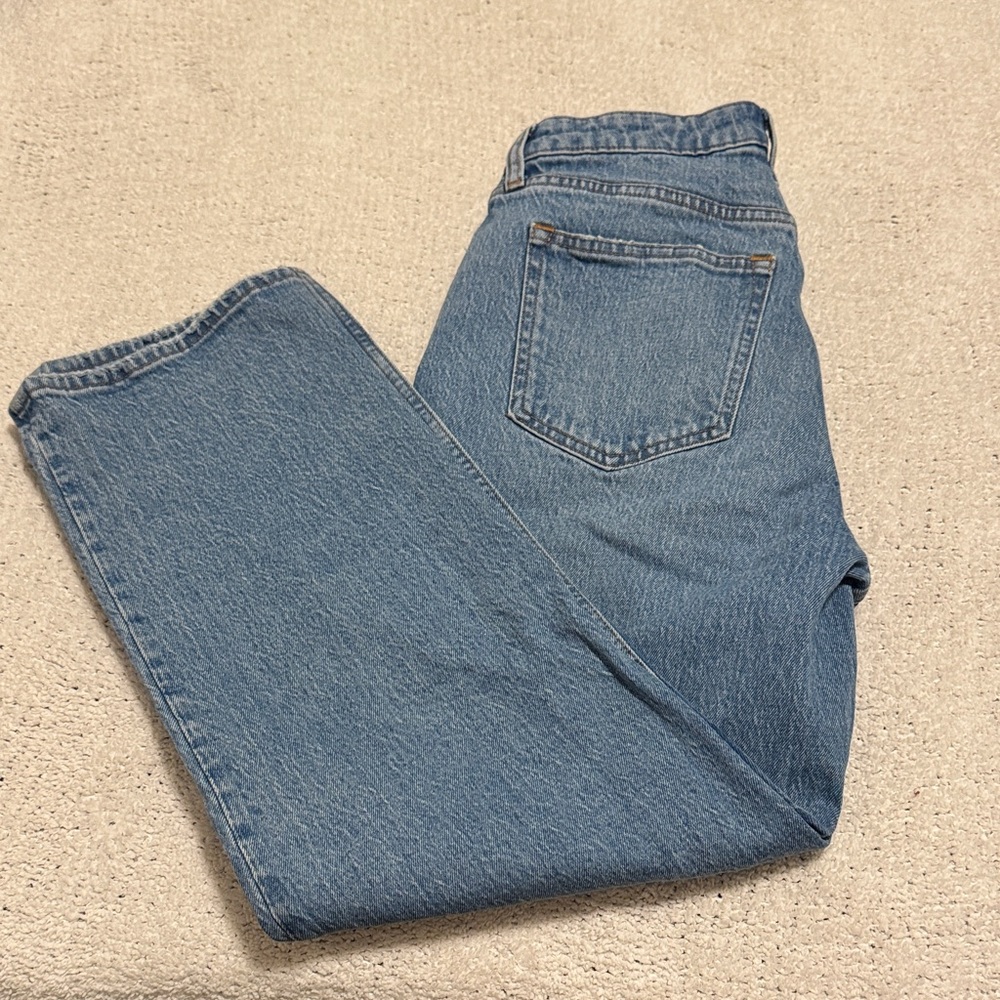 Abercrombie & Fitch Light Blue High Rise Vintage Curve Love Straight-Leg Jeans